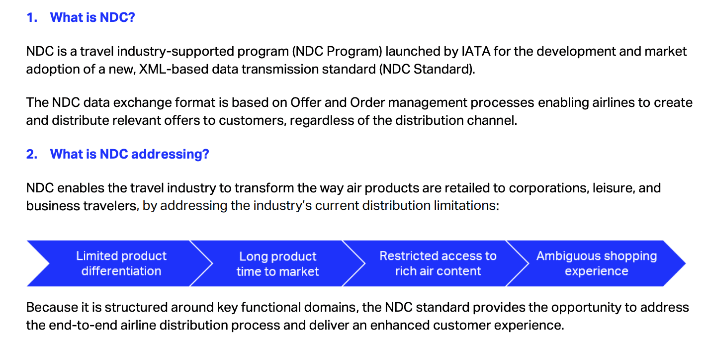 The image shows an excerpt from the NDC factsheet explaining what NDC is and what it addresses